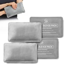 Ponovno uporabni paketi ledu za poškodbe - (10" x 6") Mehak paket ledu z 1 stransko Velvet mehko Fleece tkanine, Fleksibilno vroče in hladno gel Ice Pack, Grey, Pack po 4