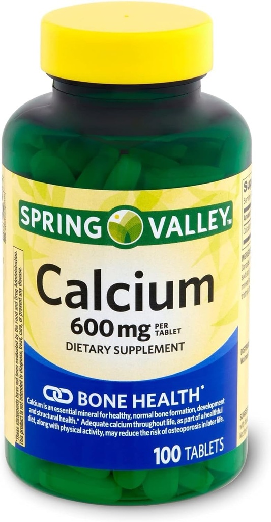 Kalcij v spomladanski dolini 600 mg, prehranska dopolnila tablet, zdravje kosti, 100 število +