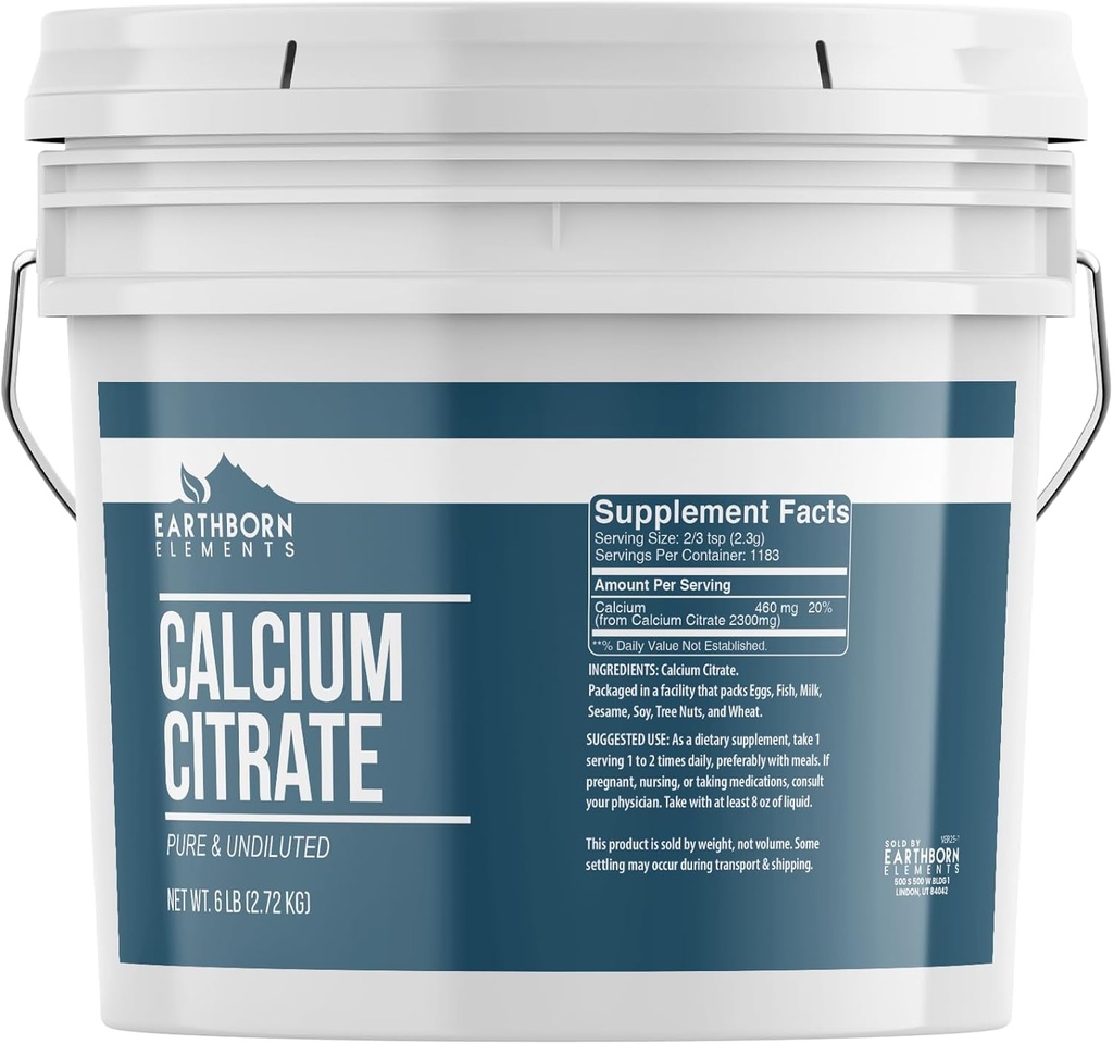 Elementi zemeljskih rastlin Kalcijev citrat 1 Galon Bucket, čisti in nerazredčeni, laboratorij preverjen (96 Ounce)