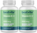 BESTVITE Vitamin B12 (metilkobalamin) 1000mcg (480 vegetarijanskih kapsul)(2 x 240) (metil B12) - brez stearat - vegan - brez GSO - brez glutena