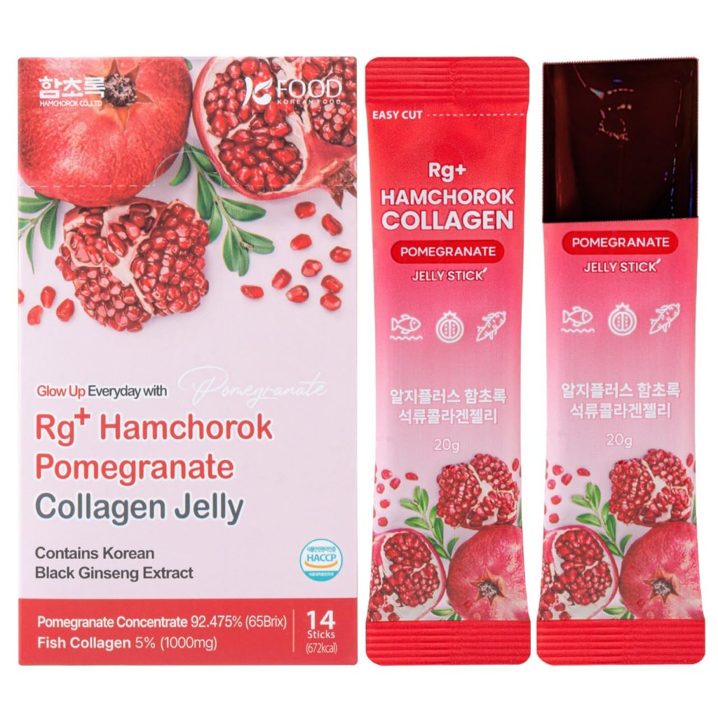 Rg+ Granatna kolagen želatina(20gx14stick) / Proti staranju korejska lepotica/360DA Morski kolagen +vitamin C&E Ginseng koncentrat za imuno podporo, kožo, lase, nohte in sklepe (14)