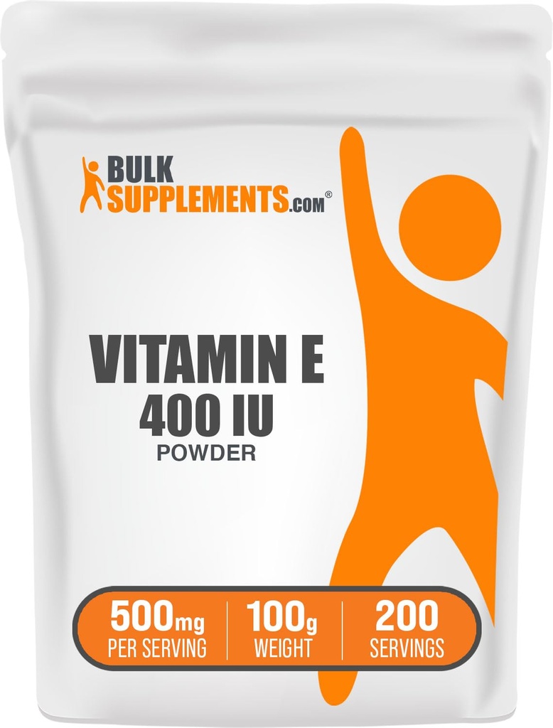 BulkSupplements.com Vitamin E 400 i.e. prašek - kot D-Alpha Tocopherol, prehranski dodatki - Gluten Free, 500mg na serviranje, 100g (3.5 oz) (Pack of 1)