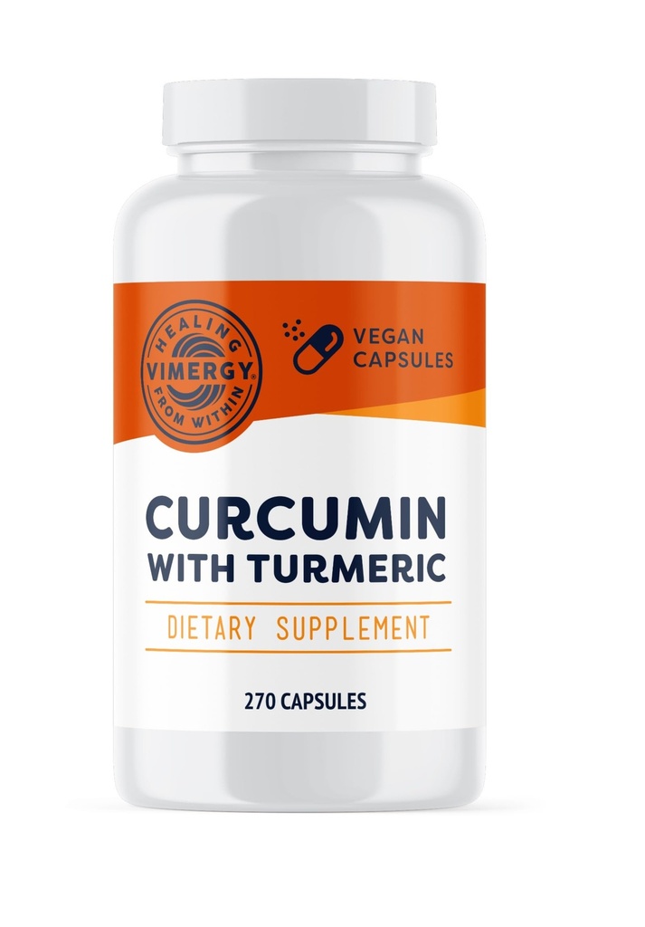 Vimergy Curcumin s kurkuminskimi kapsulami – spodbuja zdravje kosti in mobilnost* – podpira spomin in možganske funkcije* – Košir, Vegan & Gluten- Free – (270 ct.)