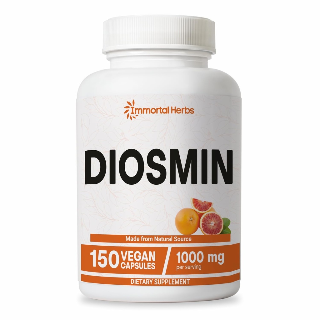 Pure Diosmin 1000mg Complex Formula, 150 Kapsule, Citrus Bioflavonoidi Bogat sadni ekstrakt, 100% vegetarijanski, Non-GMO & Gluten Prost Diosmin dodatek