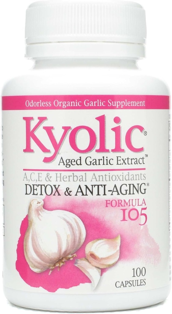 Kyolic Formula 105 Česen ekstrakt w/VIT A in E Selen 100 kapsul