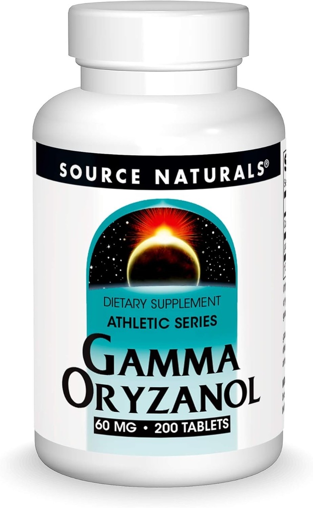 Vir Naturals Gama Oryzanol, Athletic Series Dietni dodatek Primeren za vegetarijance, 60 MG - 200 tablet