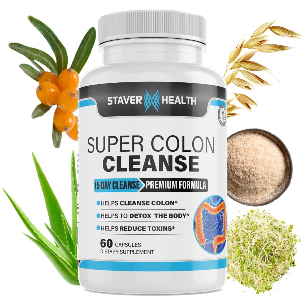 Super Colon Cleanse - 15 dan čiščenje, Colon Cleanse tablete, Colon Cleanser & Detox, Psyllium Husk