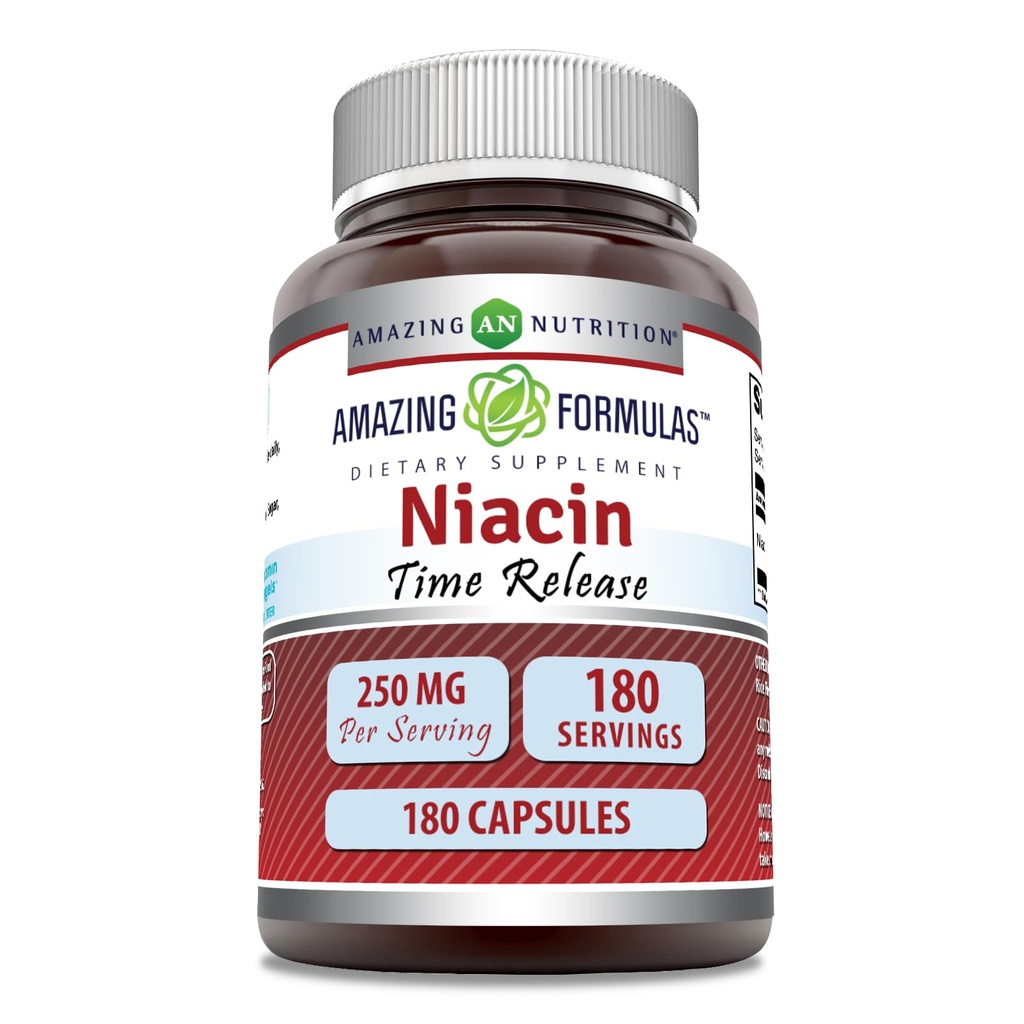 Neverjetne formule Niacin(vitamin B3) 250 mg 180 Kapsule dodatek 