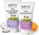 Matys Baby ekcema & večnamensko mazilo 2pk Combo za dojenčke 3 mesece +, Soothe Eccema & Nourish Suho kožo, Steroid / Petroleum brezplačno, 3,75oz vsak Tube