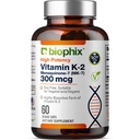 biophix vitamin K2 MK-7 300mcg, 60 veganskih kapsul – visokopotezni dodatek za moč kosti in imuno zdravje