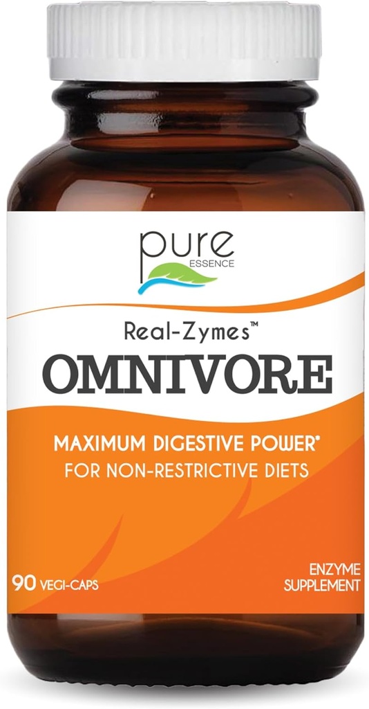 Real-ZymesTM OMNIVORE Prebavne encime Dodatek s probiotiki za boljše prebavljanje - naravna podpora za lajšanje napenjanje, plin, Belčing, driska, zaprtje, IBS, itd - 90 Caps