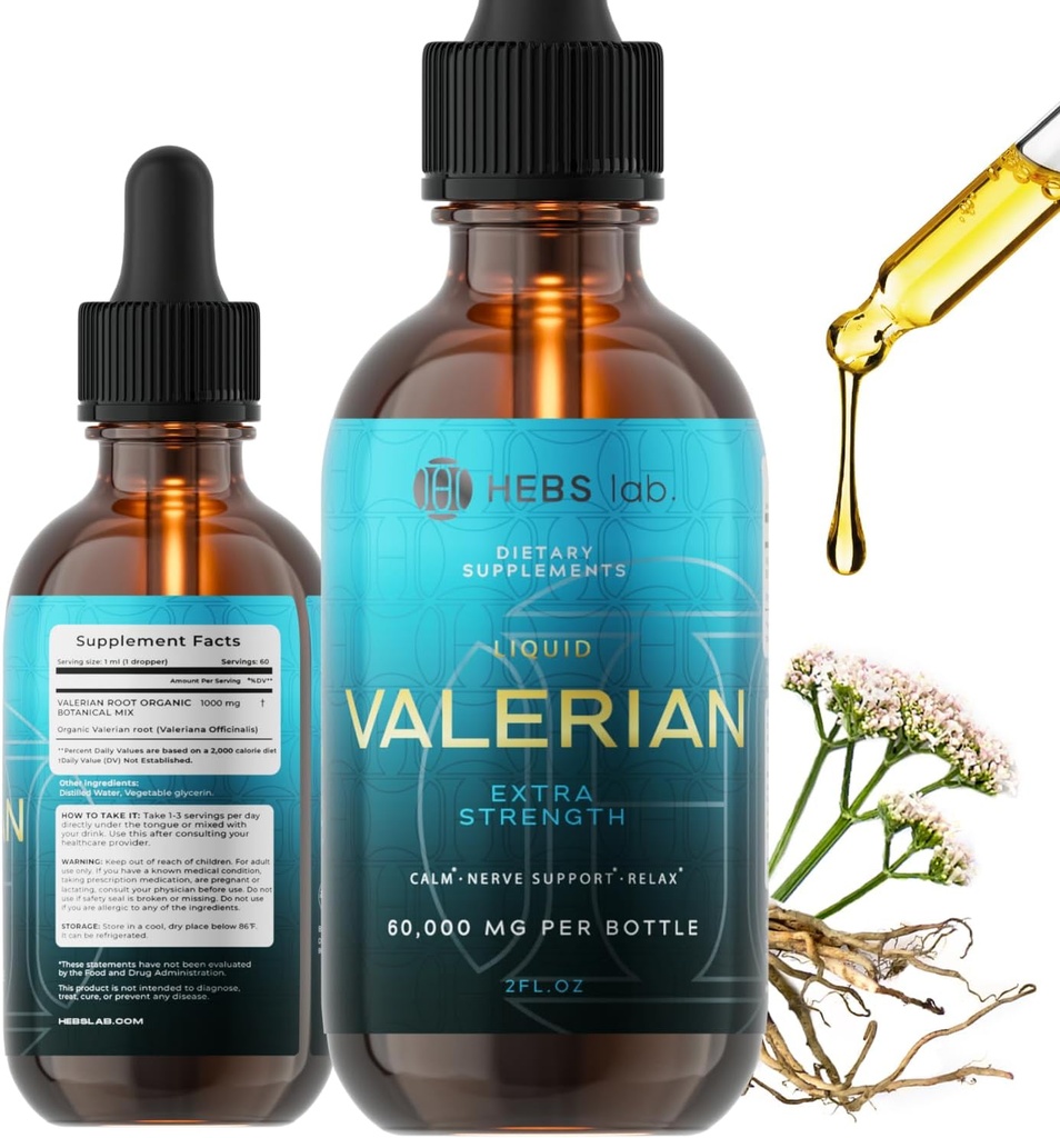 Valerian Root Extract – Sleep Tinkture – Izdelano v ZDA Herb Sleep dodatek - Valerian Root kapljice 2 Fl Oz