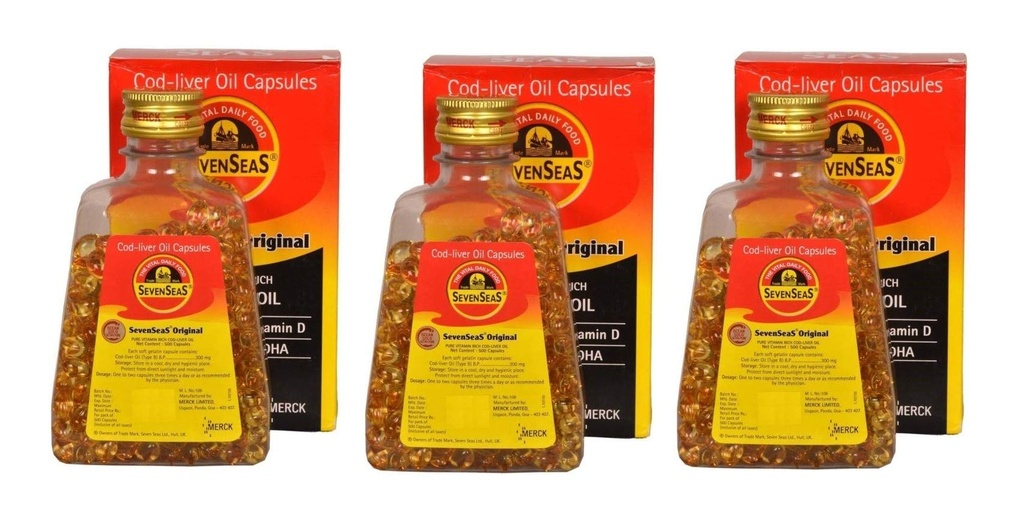 Seenseas Cod Jetra Oil 500 kapsul mehkega gela (paket 3) 