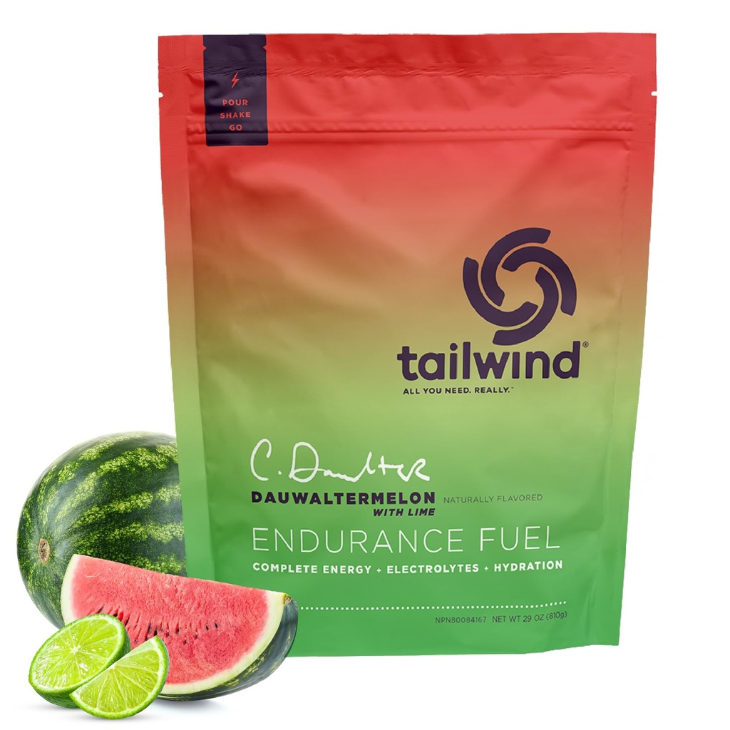 Tailwind Nutrition Endurance Fuel, ogljikovi hidrati in elektrolitski športni napitek v prahu, Gluten-free, Vegan, Dauwaltermelon, 30 Serving