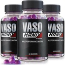 (3 Pack) VasoManix Gumies, Vaso Manix Classic moški dodatek, Vse naravne formule za moške, Premium Gummy za podporo uspešnosti, Zaupanje in splošno zdravje, Uradna mnenja (180 Gummies)