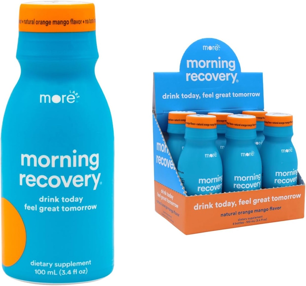 Jutranja regeneracija Elektrolit, Mlečna Omaka Drink Proprietary Formulation to Hydrate Med pitjem, Zelo topen tekočine DHM, Non GSO, Vegan, Gluten-free, Orange Mango, Pack po 6