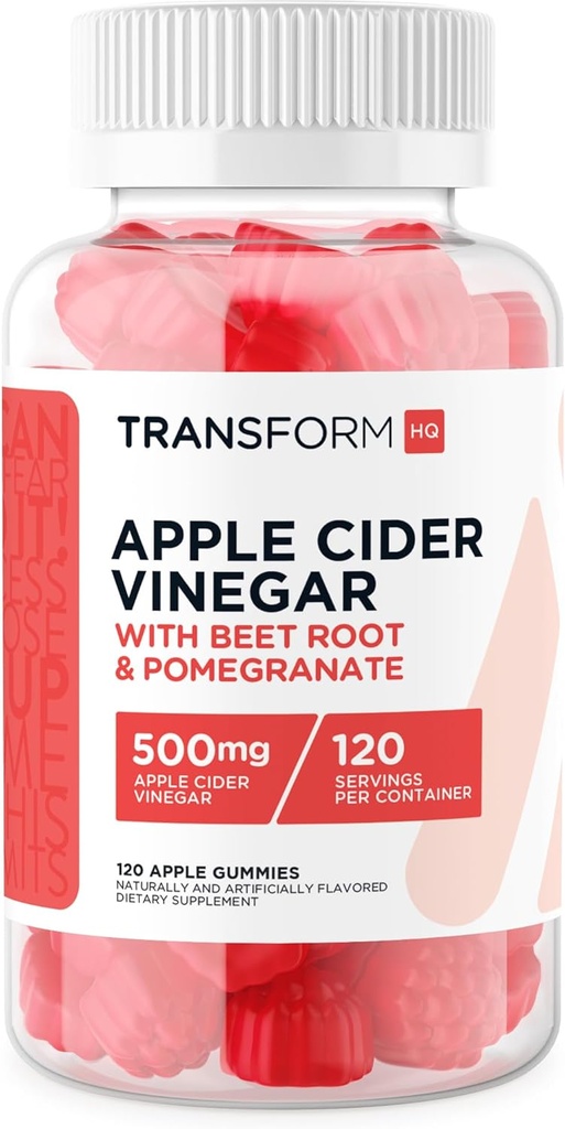 TransformacijaHQ Apple Cider vinski gumiji (120 Serving, 500mg na strežbo) - Gluten brezplačno, ne-GMO