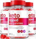 Rize laboratoriji (Pack 3 Keto Ripped ACV Gumies, Uradna Keto ACV Gumies Napredna podpora za izgubo teže, Vse naravne Apple Cider Vinegar, Premium Keto Plus ACV Gomitas Mnenja (180 Gumies)