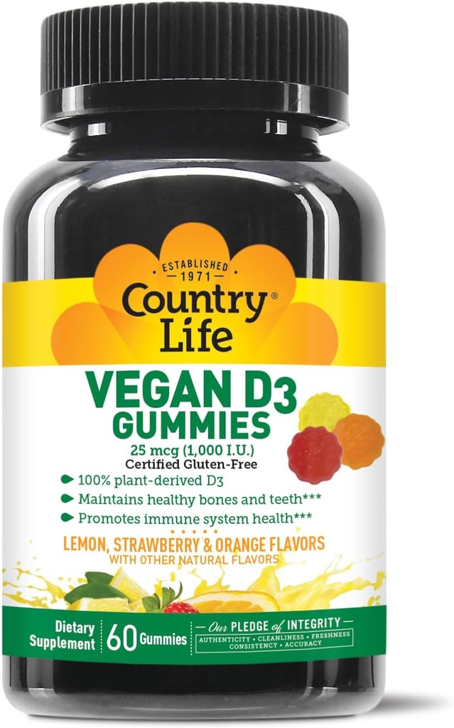 DRŽAVA ŽIVLJENJE Vegan D3 Gumiji, 60 štev.