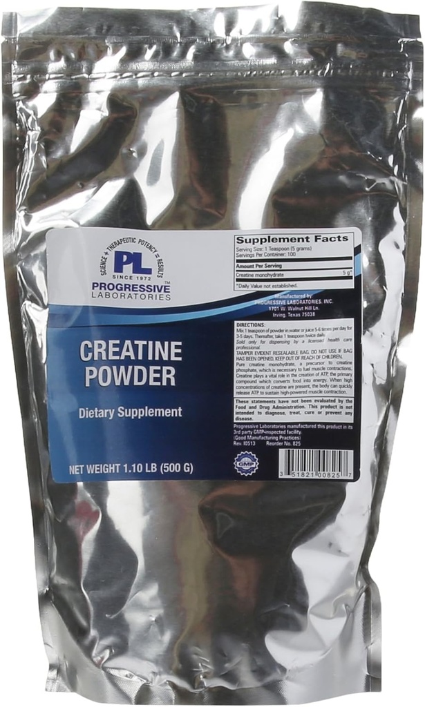 Progressive Labs Creatine Powder Supplement, 1.1 funt