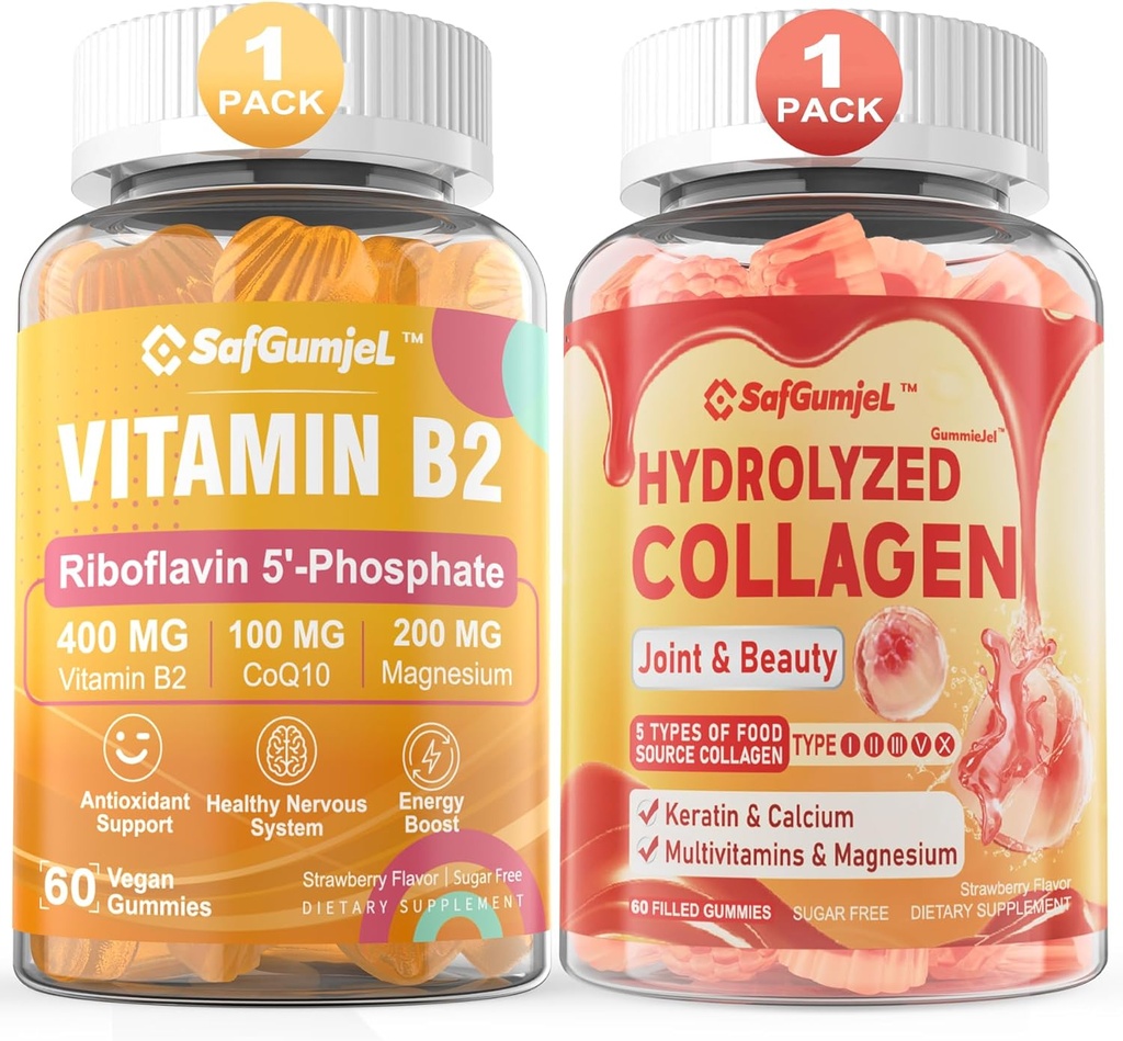 Vitamin B2 Gumiji + brez sladkorja Hidralizirani kolagen peptidi