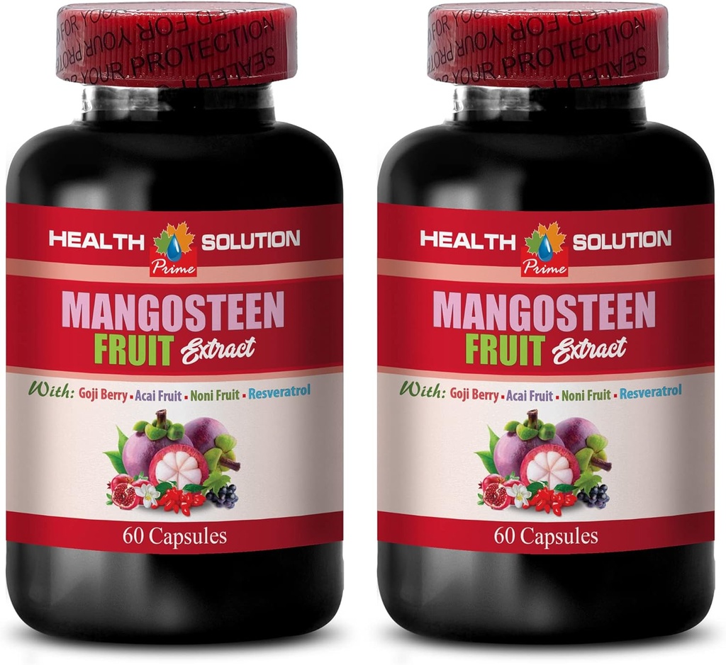 mangostine kapsule - MANGOSTEEN SADJE IZVLEČNA KOMPLEKSA Z RESVERATROL, ACAI FRUIT, POMEGRANAT, NONI SADJE, GOJI BERRY - Granatni vitamini za spomin - Resveratrol dodatek - 2 steklenici 120 Cap