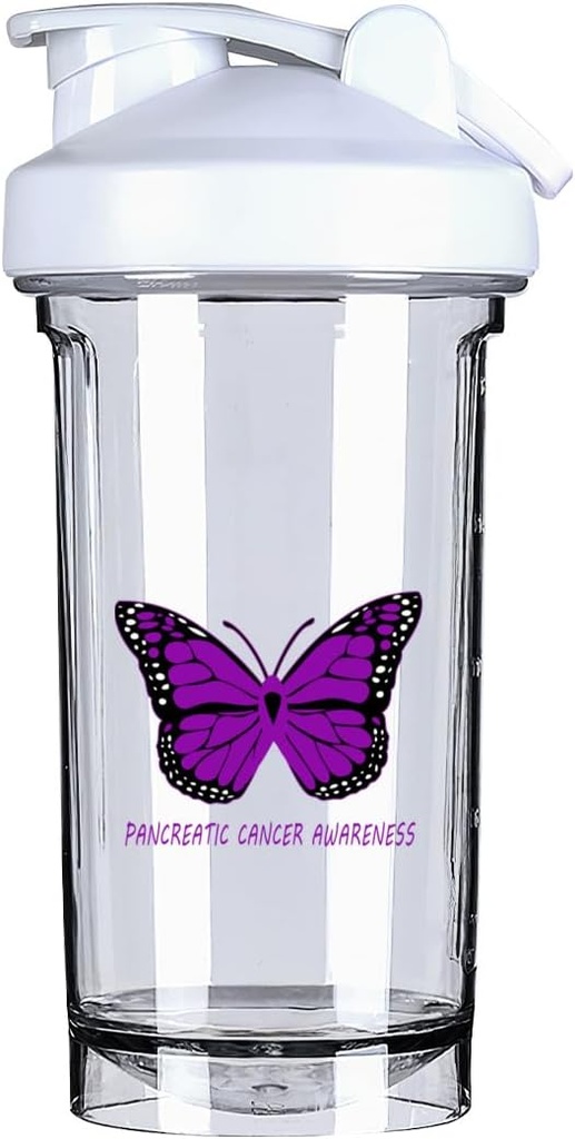 Ozaveščenost o raku trebušne slinavke 18 Ounce Shaker plastenka Drink Mešalnik Predworkout Protein Trese Meal zamenjava Shake Plastenke 500ML/18 Oz White&-1&-1