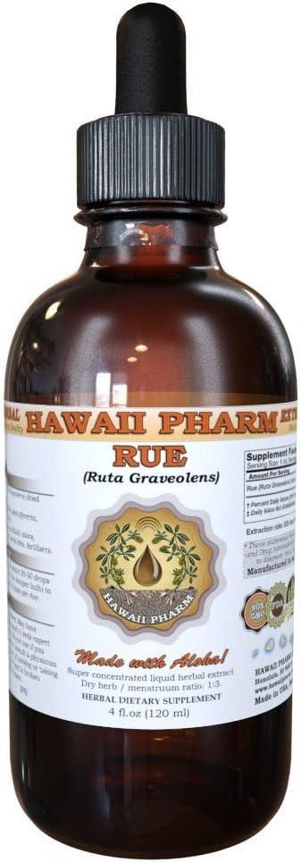 HawaiiPharm Rue (Ruta graveolens) Liquid Extract, Tincture, Herbal Supplement, Made in USA, 2 fl.oz