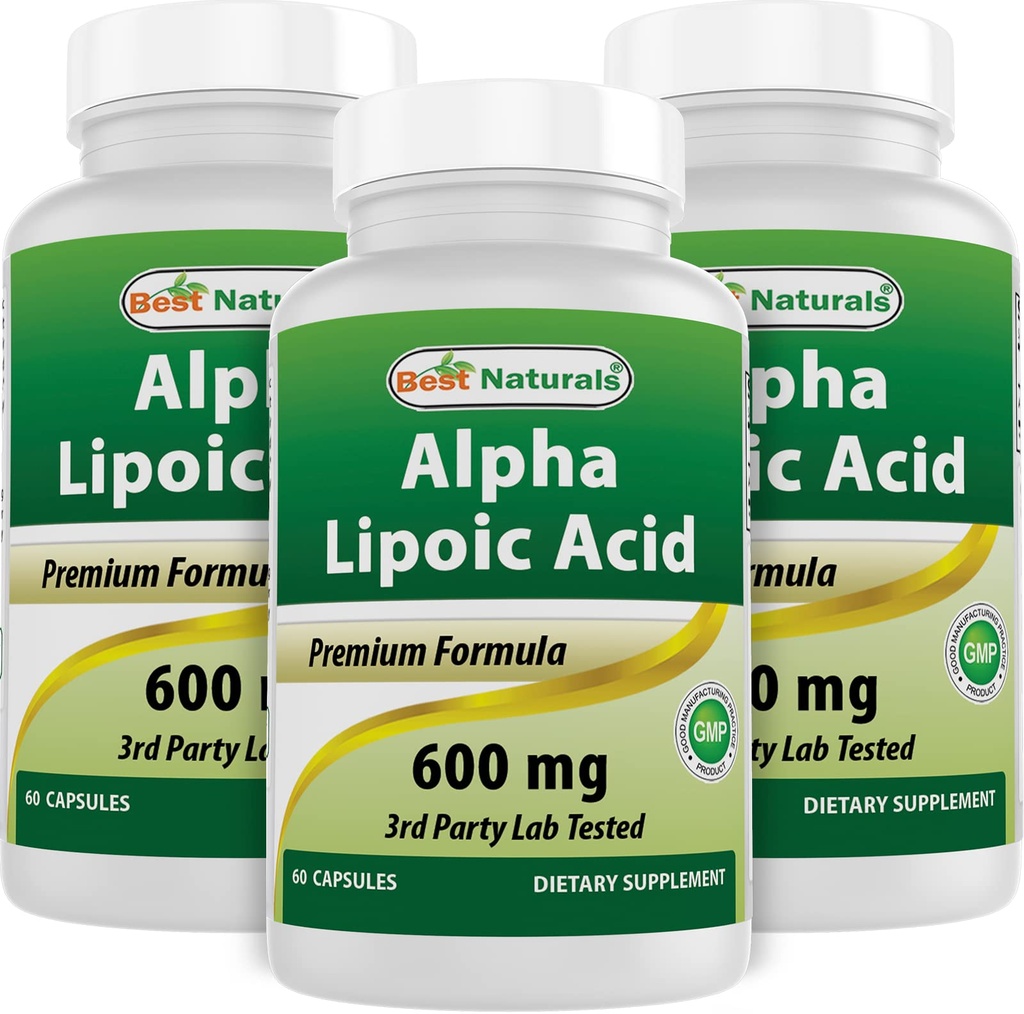 Najboljši naravni alfa lipojska kislina 600 mg 60 kapsul - ALA močan antioksidant (60 tablet (3))