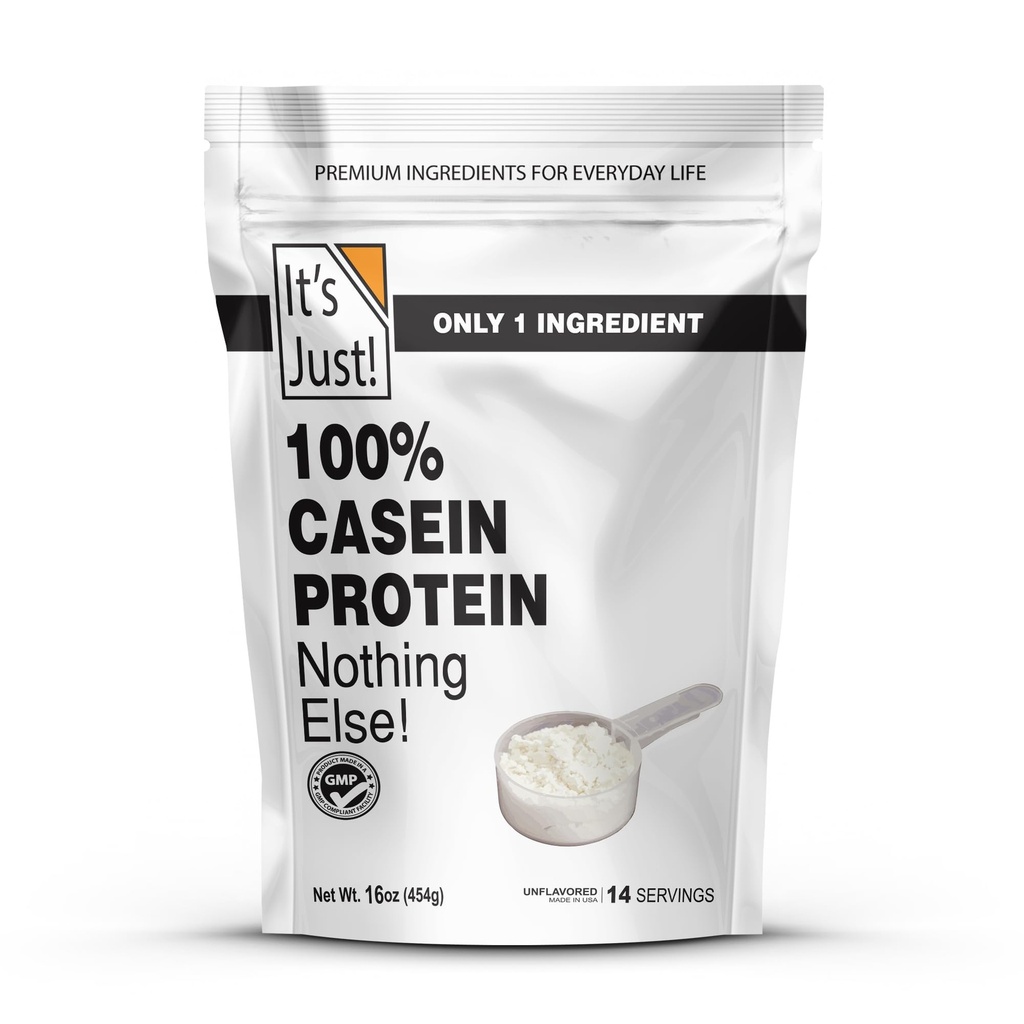 To je samo! - 100% Casein Protein Powder, Made in USA, One Sestavina, Počasno kurjenje, Čas Release (1 Pound (Pack of 1), Unflavored)
