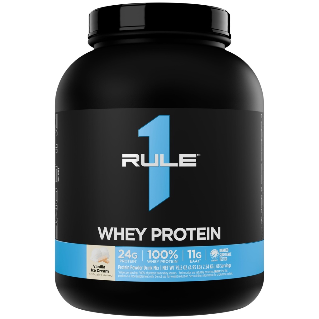 Pravilo 1 Whey Protein – 24g hitro delujoče beljakovine iz All-Whey virov z naravno EAAS & BCAA za regeneracijo vadbe ali kadarkoli uporabe (5 funtov*, Vanilla Ice Cream)