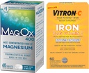 Vitron-C Visoka moč železa dodatek, 60ct in Mag-Ox 400 Magnezij Mineral dodatek 60ct