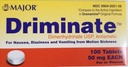 Glavni Driminat® Dimenhidrinat 50 mg 100 Ct za slabost, omotico in bruhanje zaradi slabosti zaradi gibanja