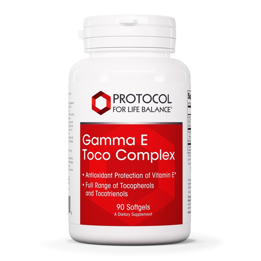 PROTOKOL ZA ŽIVLJENJSKO BILANCE Gama E Toco Complex - Vitamin E 300mg - Antioksidant Podpora - za kardiovaskularno zdravje in zdravje možganov - s tokotrienoli - Halal & Dairy Free - 90 Softgels