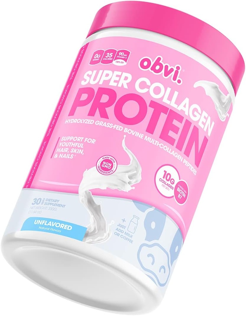 Obvi Kolagen Peptidi, Beljakovine v prahu, Keto, Gluten in Mlečni izdelki, Hidrolizirani Grass-Fed Goveji kolagen peptidi, Podpira Gut zdravje, zdrave lase, kožo, nohte (nearomatizirana)