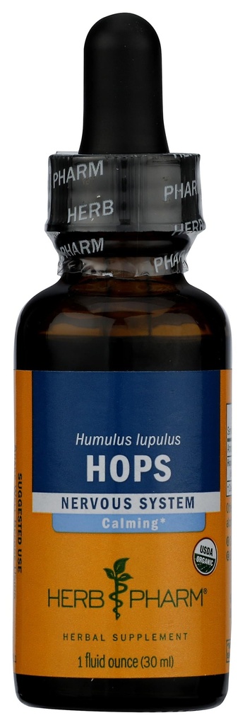 Herb Pharm Certified Organic Hops Tekoči ekstrakt za pomirjanje živčnega sistema podpora - 1 Ounce
