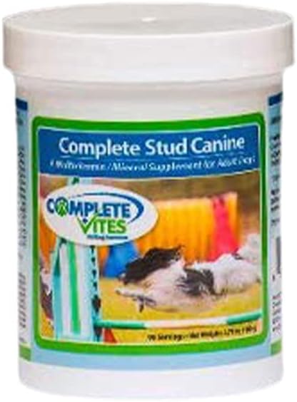 Popolni stud pasji – Vitamin & Mineral dodatek za parjenje stud psi -( < 20 kg)-48 hranilnih snovi-Izboljšajte Sperm/maščobne kisline Omega, aminokisline, prebavne encime + več 105 Grams