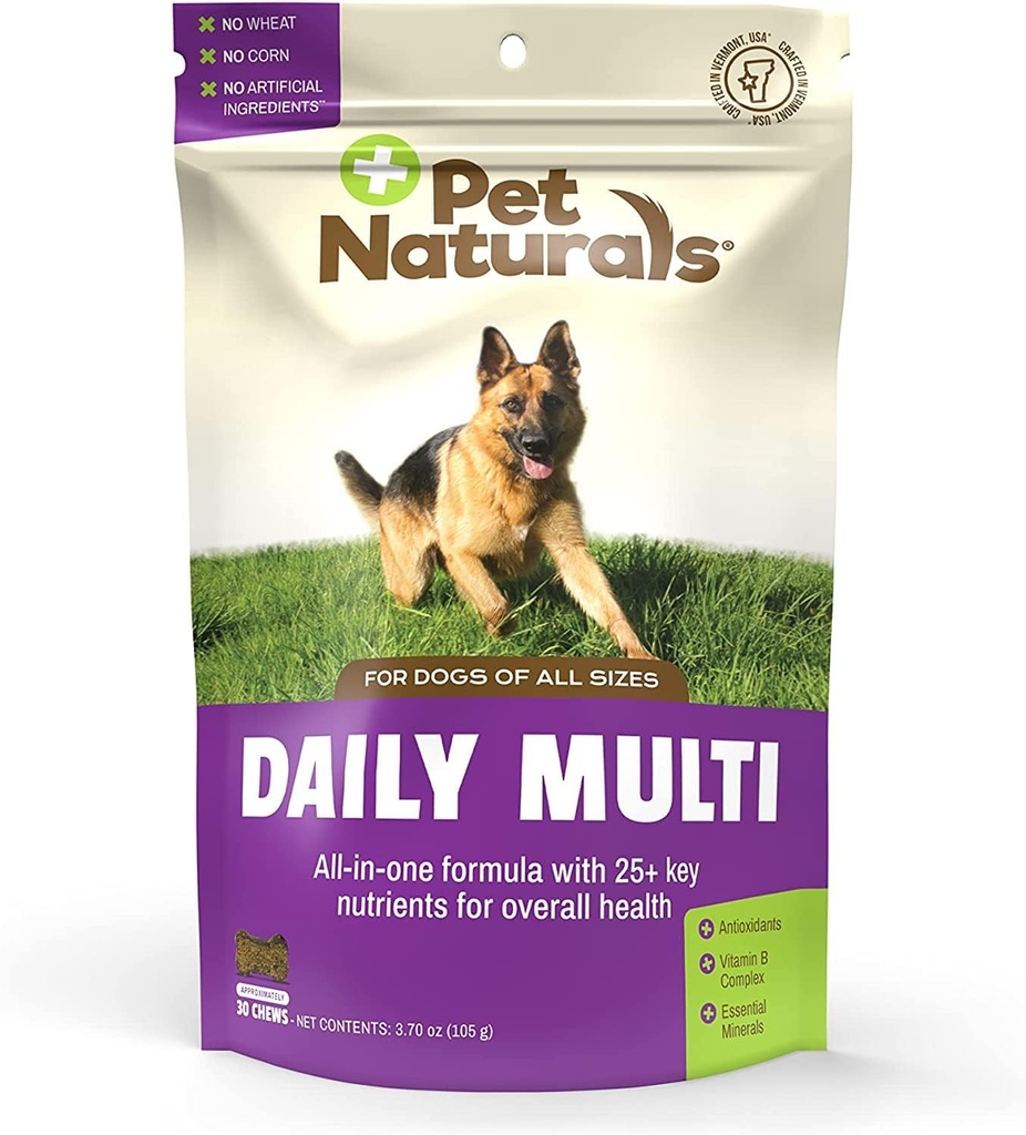 Naravne hišne živali Daily Multivitamin za pse, Veggie Flavor, 30 Chews - Jummy Chews z aminokislinami, in antioksidanti - podpira energijo, metabolične funkcije in dobro počutje hišnih živali