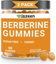 2 Pack Berberine Gumies, brez sladkorja Berberine dodatek 1500mg s Ceylon Cinamon, Berberine Gummy za odrasle