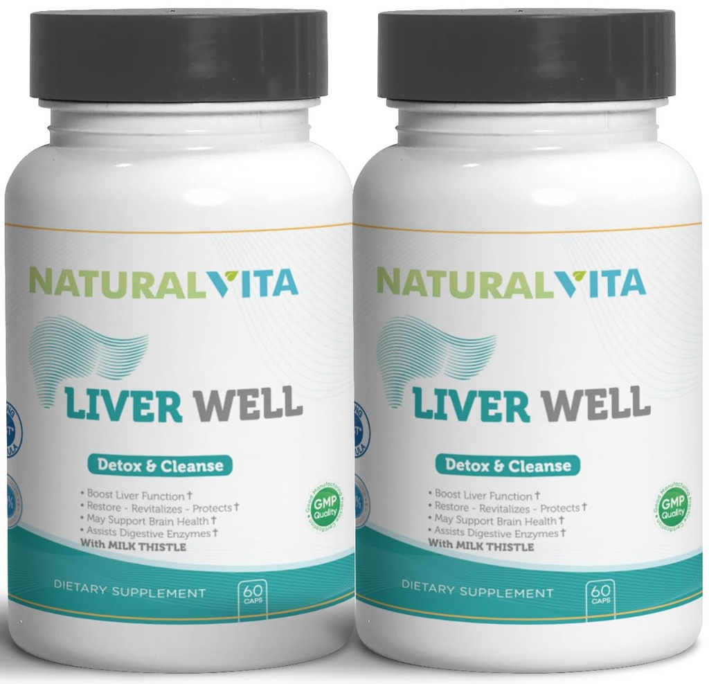 Jetra Well (2) Očistite, metabolična podpora Dtox - Jetrni dodatek za zdravje Liverwell z mlekom Thistle ekstrakt
