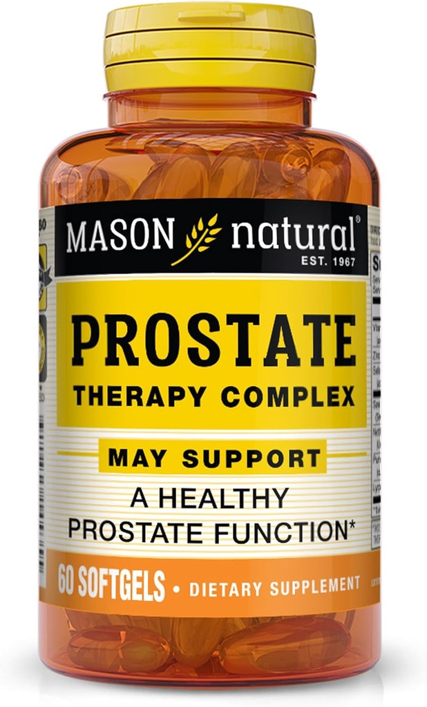 MASON NARAVNA prostatna terapija kompleks z žago Palmetto, Nettle Root & Bučno seme olje - podpira zdravo prostate funkcijo*, 60 Softgels