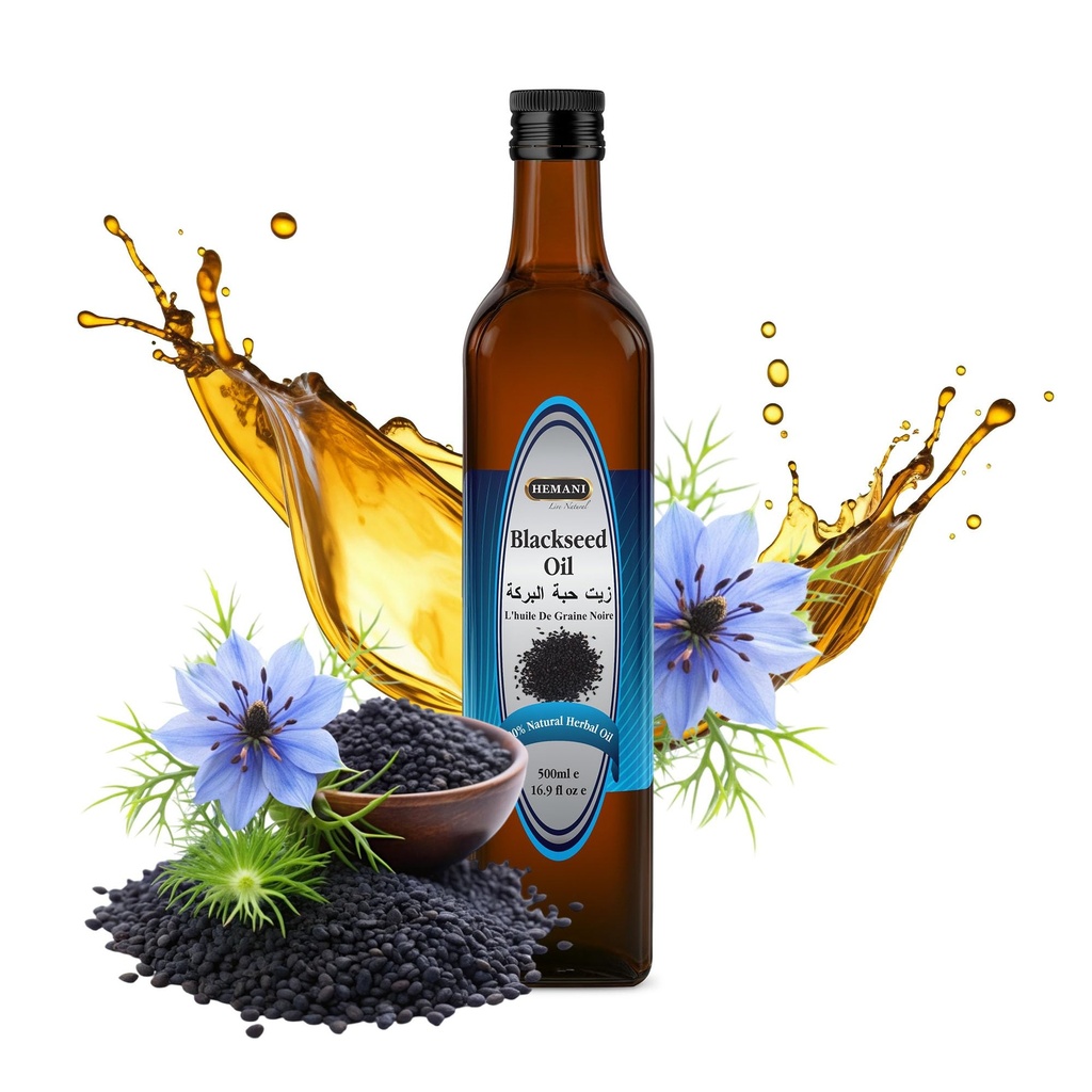 Hemani črno seme olje hladno stisnjeno 16.91 Oz I 500ML I 100% naravno sem topilo brezplačno I AKA Nigella Sativa I Kalonji I Črna kumina olje