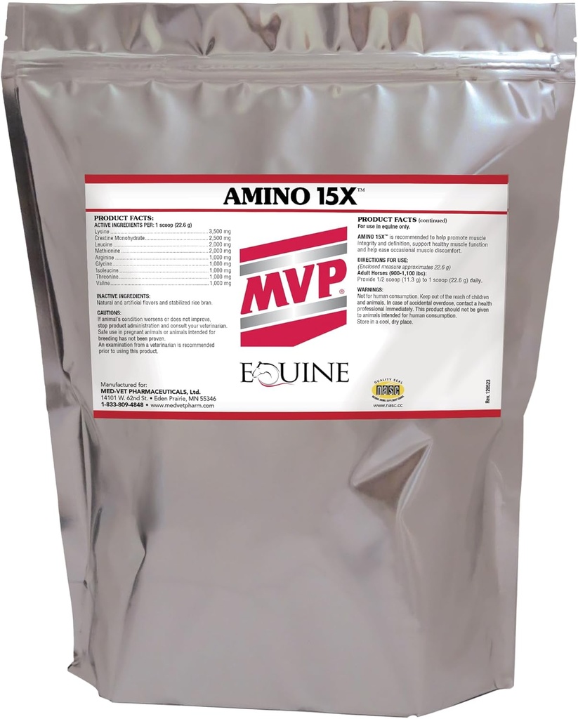 Amino 15X (6 lb) -Podpora zdrave mišične funkcije, razvoj in popravila konj