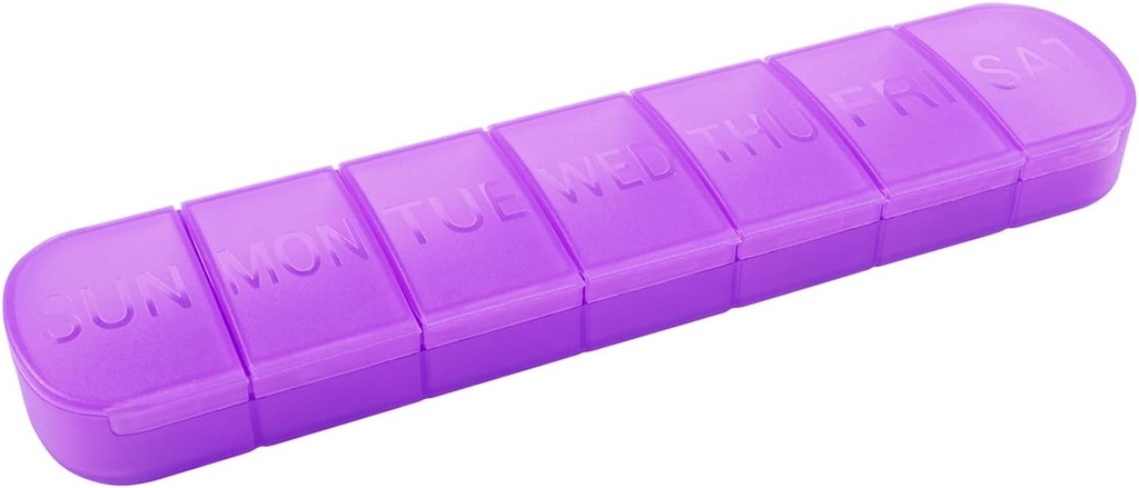 Tedenske tablete Organizator, Enkrat na dan, 7-dnevne tablete Škatla Kontejner, Matte Purple, Velika 7 Compartment Vitamini Primer Tablete Dispenzer za medicino, Medication, Ribja olja, Dodatki, Kapsula, Tableta