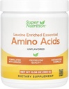 SuperNutricija Leucin Obogatene esencialne aminokisline z L-levcinom, L-lizinom, L-treoninom in L-izolevcinom, nearomatiziranim, 10,58 oz (300 g)