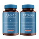 Vitamin Bounty Pro-50 Probiotik 50 milijard CFU - 13 sev dopolnilo za moške in ženske + prebiotiki - Prebavna podpora za zdravje in črevo - Lactobacillus & Bifidobacterium - Kapsule z odloženim sproščanjem, 2 pakiranji