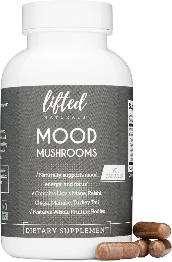 Gobe razpoloženja - Liver's Mane, Reishi, Chaga, Turčija Rep, Maitake - Energija, Fokus, Stress Relief