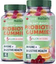 Yuve Vegan probiotične žvečilke, probiotiki za ženske in moške, sladkor in gluten-free Gummy probiotiki, digestivna in imunske podpore, 5 milijard CFU, pomaga z zaprtjem, Bloating & Leaky Gut - 60ct (2 paket)