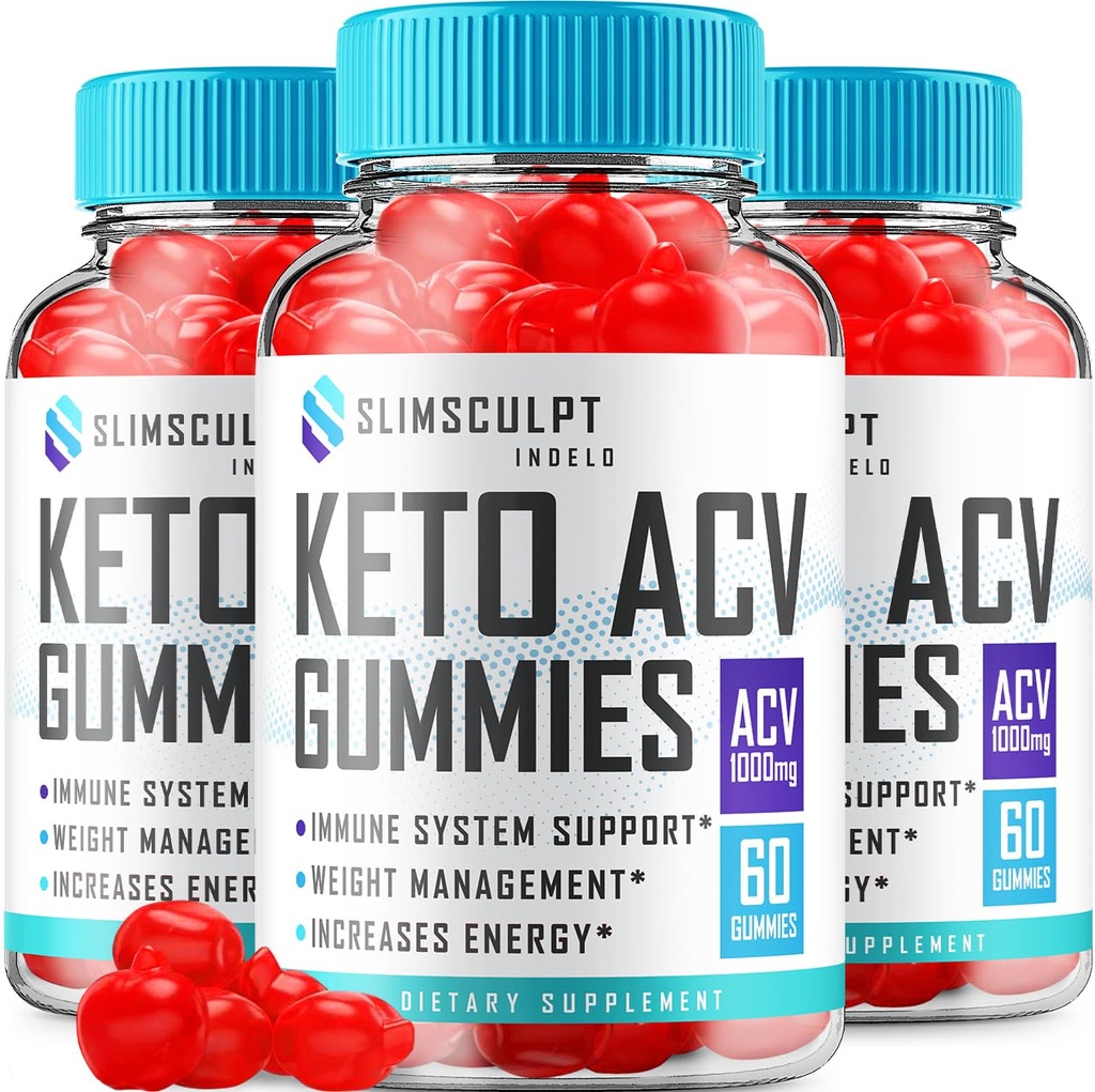 (3 paket) Slimsculpt Keto ACV Gummies - Napredna Formula Slim Sculpt Keto Plus ACV Gummies Apple Cider Vinegar Keto Slimsculpt ACV Gummies Dietni dodatek Ocene Moški (180 Gummies)