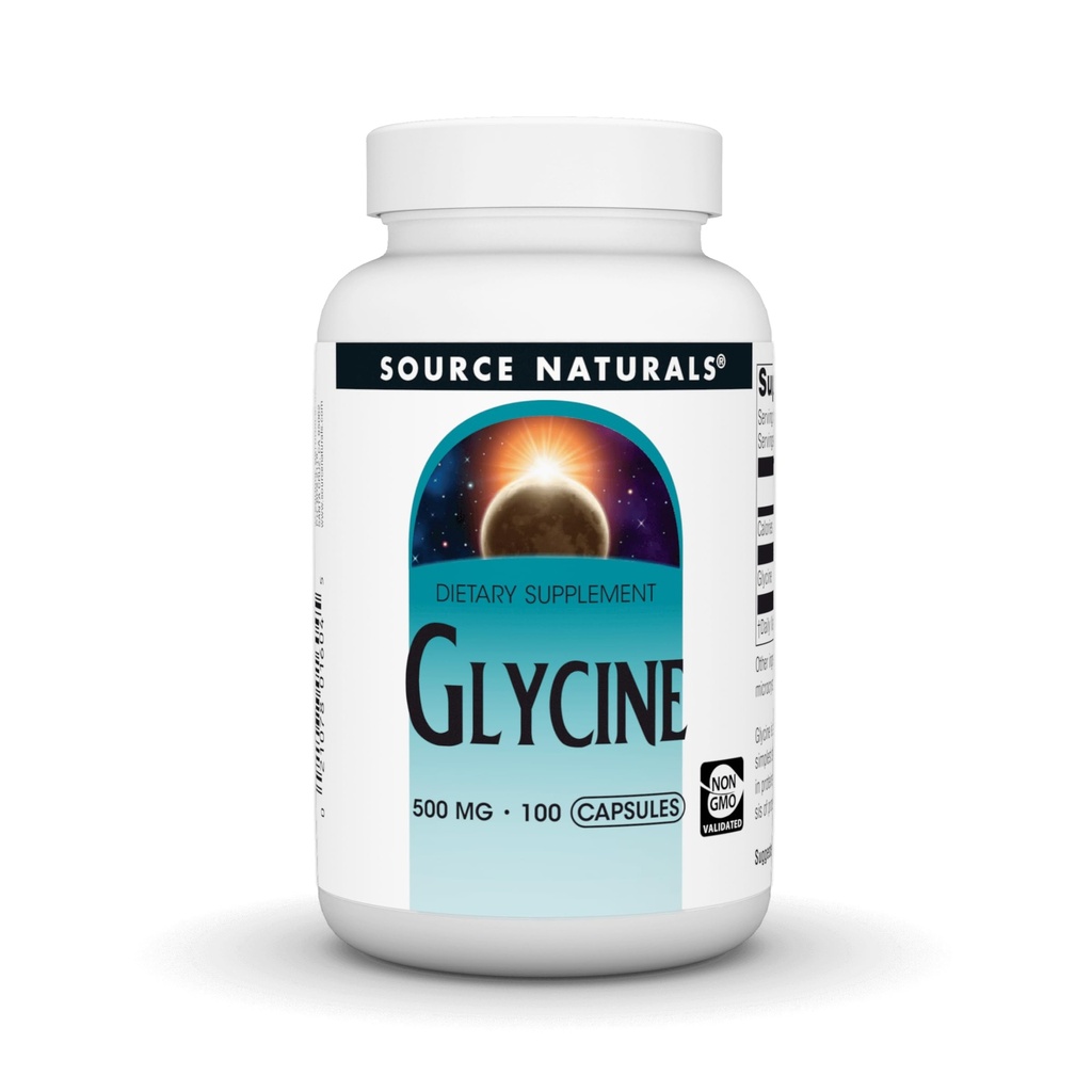 Vir Naturals Glycine 500 mg prehranska dopolnila za aminokisline - 100 kapsul